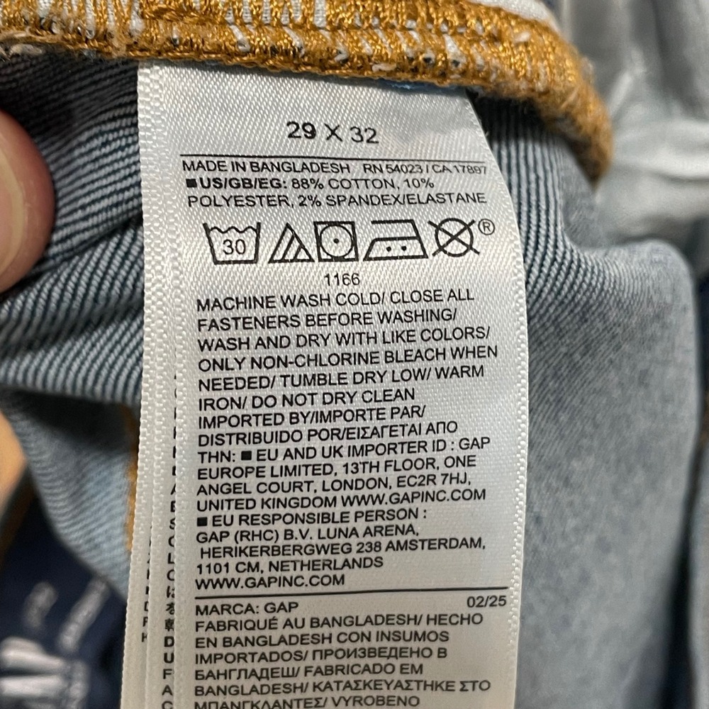 GAP Men Straight Fit Jeans Blue Wash GapFlex Mid Rise Size 29x32 New with Tags - Picture 9 of 9